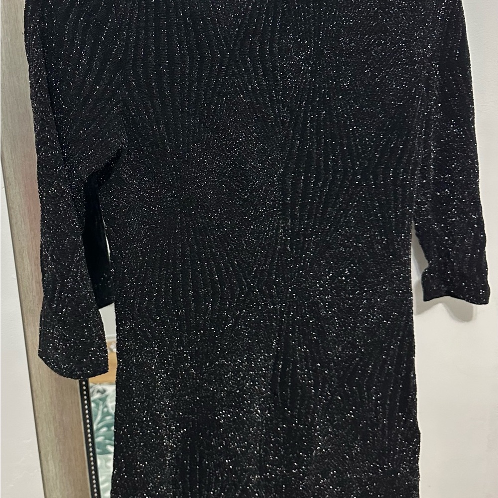 Trixxi Black Sheath Mini Dress with 3/4 Sleeves